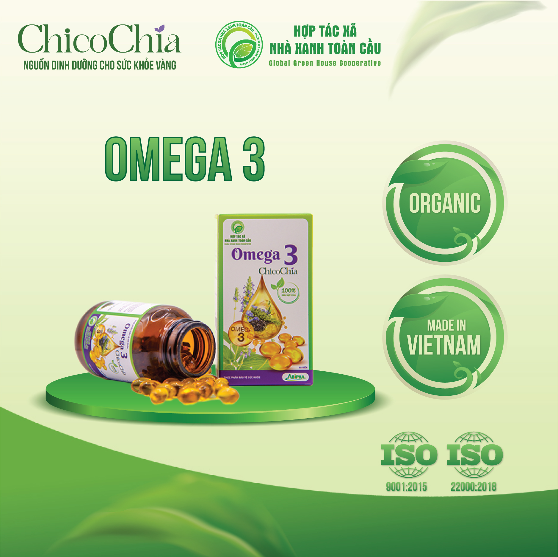 Thực Phẩm Bảo Vệ Sức Khỏe Omega 3 Hạt Chia ChicoChia - 60 Viên