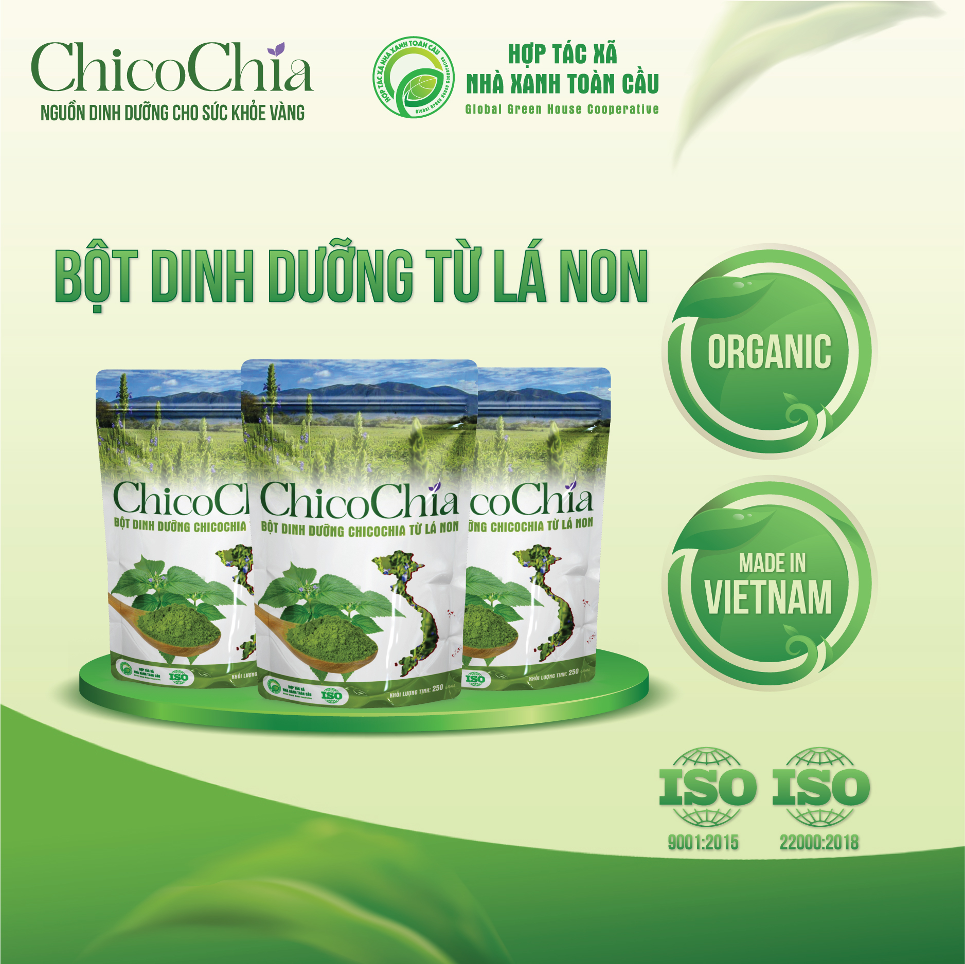 Túi Bột Dinh Dưỡng Từ Lá Chia Non ChicoChia - 250Gram