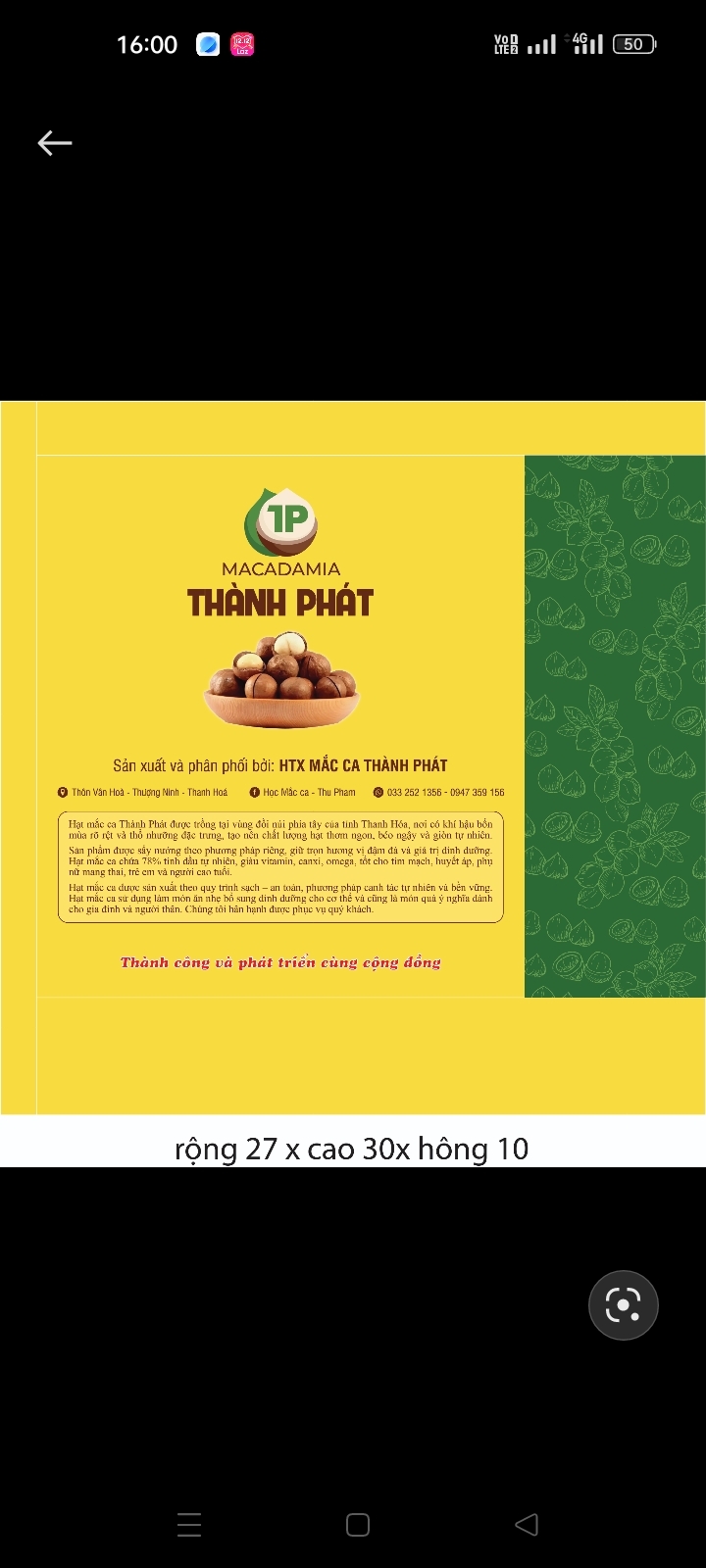 HTX mắc ca Thành Phát Như Xuân